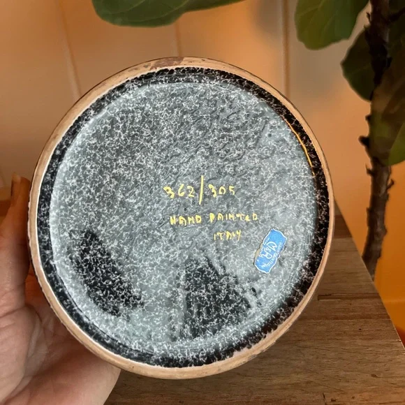 Navy blue/black and white speckled with gold rosebud handle in Gold gilt - Picture 5 of 6